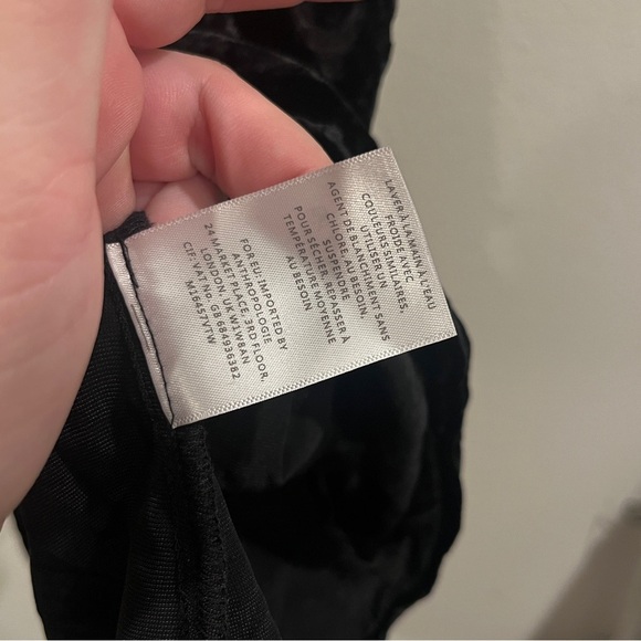 Maeve black velvet size large camisole top cross cut out in front - Picture 7 of 11